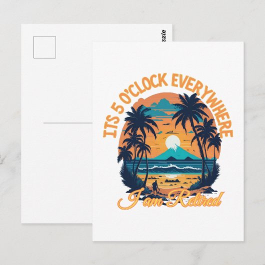 どこでも５時、俺はリタイアした ポストカード (正面/裏面)