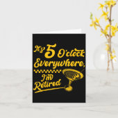 どこでも５時 面白い引退した尾のギフト カード (黄色い花)