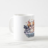 どこでペット家族かわいいペットラバーマグ コーヒーマグカップ (正面左)