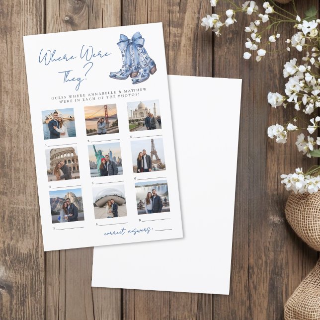 どこで彼らは田舎の花嫁シャワーゲーム (Where Were They Rustic Bridal Shower Game)