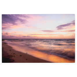 どこで海と日の出が会う メタルプリント