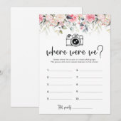 どこで私たちは ブライダルシャワーゲームカード 招待状 (正面/裏面)
