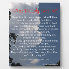 どこで私の凧のふわふわ雲の詩イーゼル行った フォトプラーク