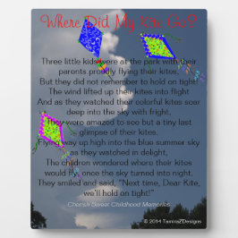 どこで私の凧は子供時代の思い出に行ったイーゼル フォトプラーク