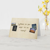 どこで行きたいと思いますか。 カード (黄色い花)