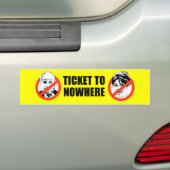 どことも分からぬ所のバンパーステッカーへのチケット バンパーステッカー (車上)
