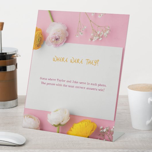 どこにいたの？ブライダルシャワーゲーム 台座サイン (インサイチュ)