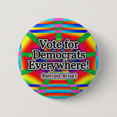 どこにでも民主党に投票する – 愛国者が生まれる！ 缶バッジ (正面)