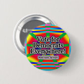 どこにでも民主党に投票する – 愛国者が生まれる! 缶バッジ (正面&裏面)