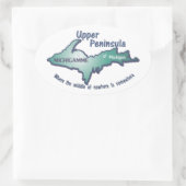 どこにも存在しない上部半島道上真中 楕円形シール (バッグ)