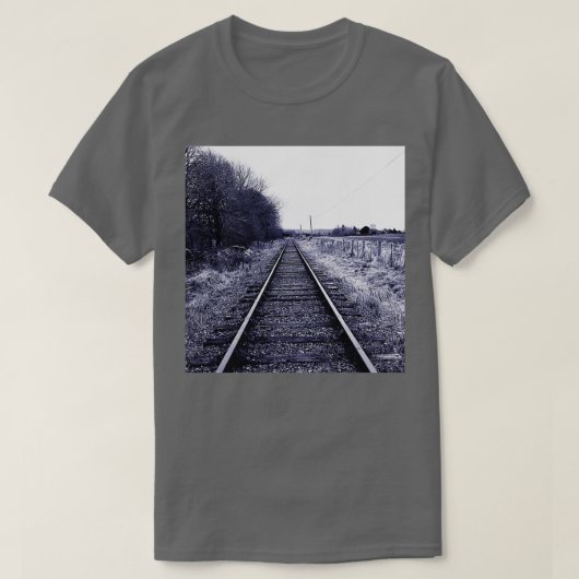 どこにも鉄道を通さない Tシャツ (デザイン正面)