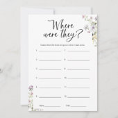 どこにミニマルなブライダルシャワーゲーム 招待状 (正面)