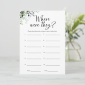 どこにミニマルなブライダルシャワーゲーム 招待状 (スタンド正面)