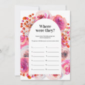どこに彼らはシャワーゲーム明るいフローラカード 招待状 (正面)