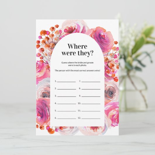 どこに彼らはシャワーゲーム明るいフローラカード 招待状 (スタンド正面)