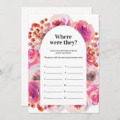 どこに彼らはシャワーゲーム明るいフローラカード 招待状 (正面/裏面)