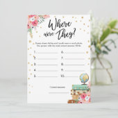 どこに彼らはブライダルシャワーゲーム旅行ピンク 招待状 (スタンド正面)