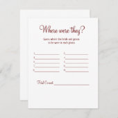 どこに彼らはブライダルシャワープレイスゲームカード ノートカード (正面/裏面)