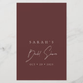 どこに彼らはブルゴーニュブライダルシャワーゲーム (裏面)