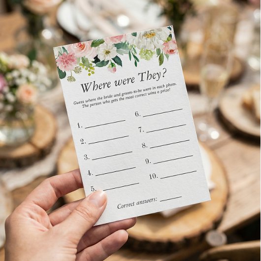 どこに彼らは赤面フローラブライダルシャワーゲーム チラシ