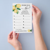 どこに彼女はレモンのブライダルシャワーゲームカード チラシ (ハンドル)