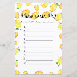 どこに我々ブライダルシャワーゲームレモンパーティー