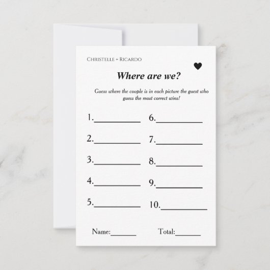 どこに我々旅行テーマゲームブライダルシャワーゲーム 招待状 (正面)