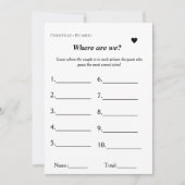 どこに我々旅行テーマゲームブライダルシャワー 案内状 (正面)