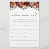 どこに我々秋フローラブライダルシャワーゲーム (正面)