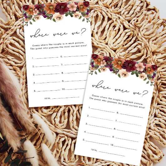 どこに我々秋フローラブライダルシャワーゲーム