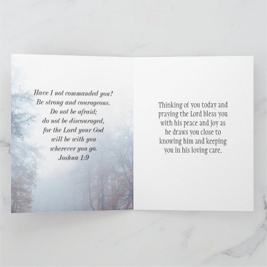 どこに行くにも主はあなたと共に - ヨシュア記1:9 カード (内部)