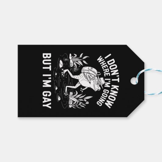 どこに行くのか分からないけどゲイカエル ギフトタグ (正面(横))