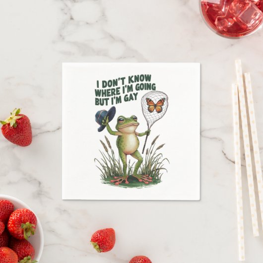 どこに行くのか分からないけどゲイカエル スタンダードカクテルナプキン (インサイチュ)