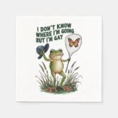 どこに行くのか分からないけどゲイカエル スタンダードカクテルナプキン (正面)