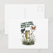 どこに行くのか分からないけどゲイカエル ポストカード (正面/裏面)