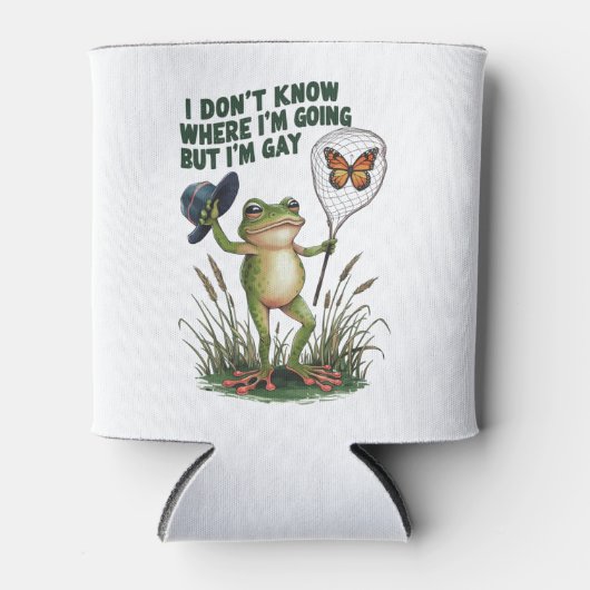 どこに行くのか分からないけどゲイカエル 缶クーラー (正面)