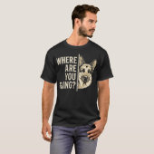 どこに行くの?面白いジャーマンシェパード Tシャツ (正面フル)