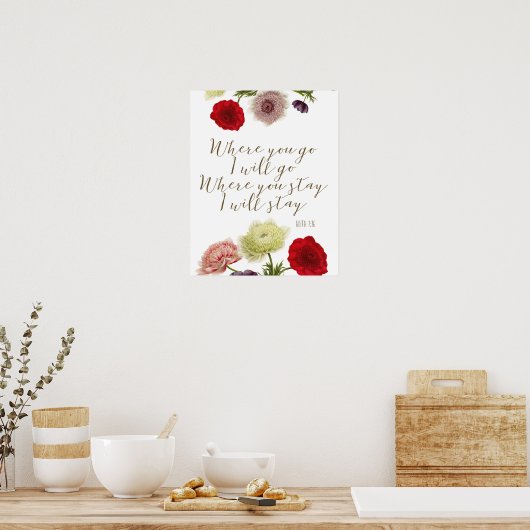 どこに行けばルース聖書の聖句アートに行く ポスター (キッチン)