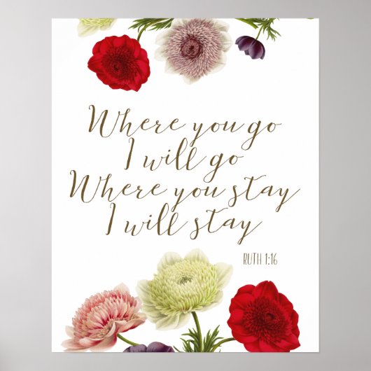 どこに行けばルース聖書の聖句アートに行く ポスター (正面)