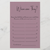 どこに行った?ブライダルシャワーゲームカードフライヤー チラシ (正面)