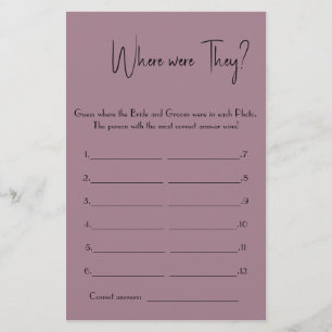 どこに行った？ブライダルシャワーゲームカードフライヤー チラシ