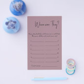 どこに行った?ブライダルシャワーゲームカードフライヤー チラシ (シングル)