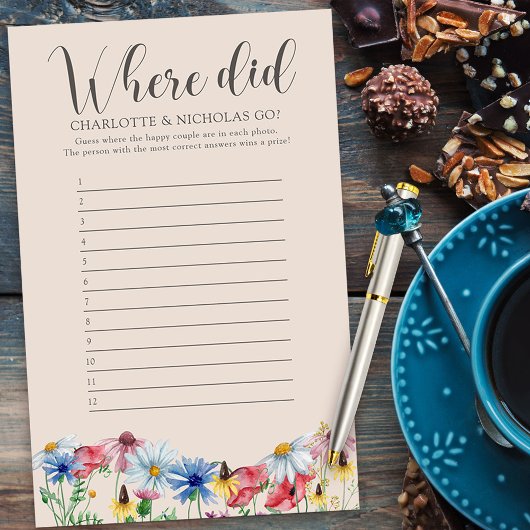 どこに行った？ワイルドフラワーブライダルシャワーゲーム