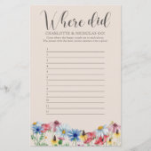 どこに行った？ワイルドフラワーブライダルシャワーゲーム (正面)