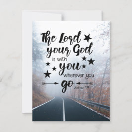 どこに行っても神はあなたと共に - ジョシュア1:9 フラット カード