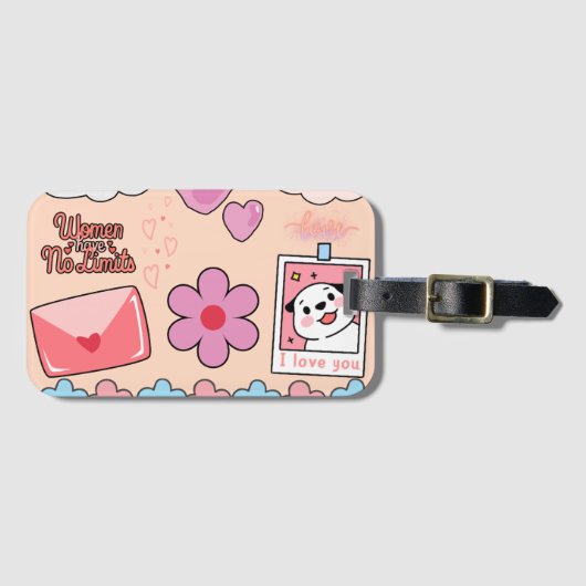 どこへでも持ち運べるかわいい荷物タグ! ラゲッジタグ (正面横)