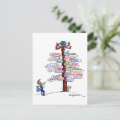 どこへ行く？道路シンボルや象徴はがきカスタマイズ ポストカード (スタンド正面)