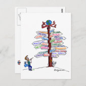 どこへ行く？道路シンボルや象徴はがきカスタマイズ ポストカード (正面/裏面)