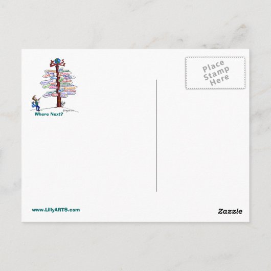 どこへ行く？道路シンボルや象徴はがきカスタマイズ ポストカード (裏面)