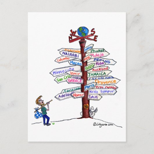 どこへ行く？道路シンボルや象徴はがきカスタマイズ ポストカード (正面)